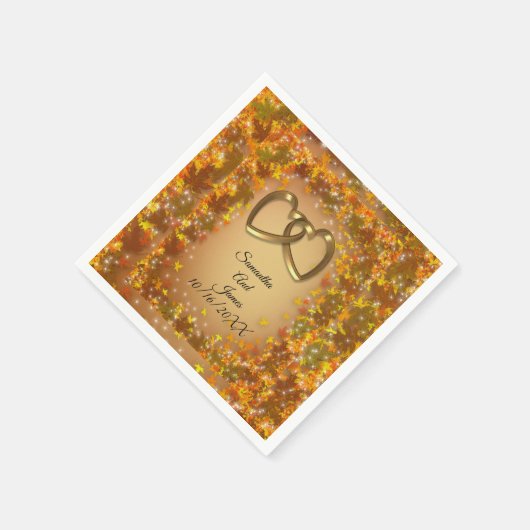 Serviette En Papier Feuilles d'automne Invitation Mariage de automne (Coin)
