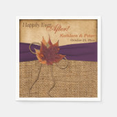 Serviette En Papier Feuilles d'automne, Mariage de burlap FAUX Napkins (Devant)