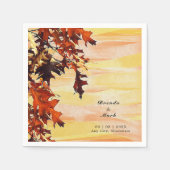 Serviette En Papier Feuilles d'automne Mariage orangé jaune (Devant)
