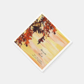 Serviette En Papier Feuilles d'automne Mariage orangé jaune (Coin)