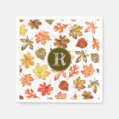 Serviette En Papier Feuilles d'automne monogramme famille motif (Devant)