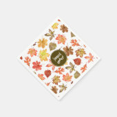 Serviette En Papier Feuilles d'automne monogramme famille motif (Coin)