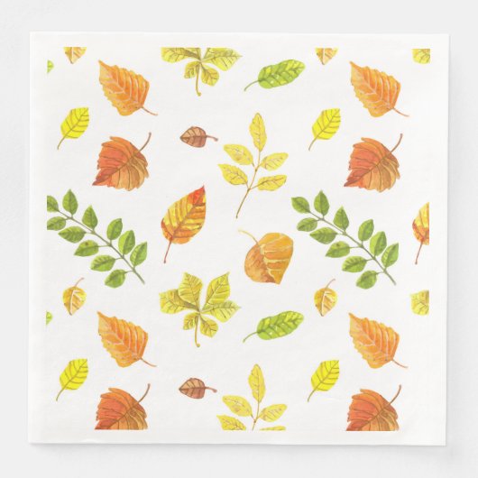 Serviette En Papier Feuilles d'automne motif (Devant)