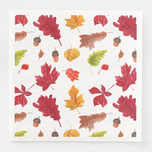 Serviette En Papier Feuilles d'automne motif (Devant)