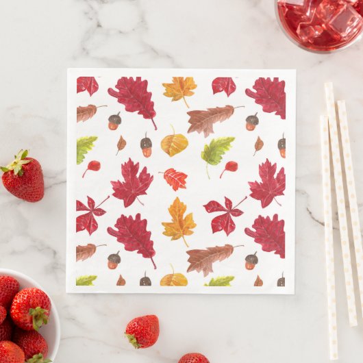 Serviette En Papier Feuilles d'automne motif (En situation)