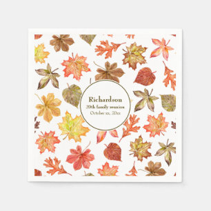 Serviette En Papier Feuilles d'automne motif automne réunion de famill