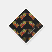 Serviette En Papier Feuilles d'automne Motif noir Napkins (Coin)