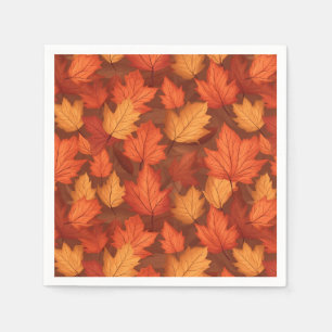 Serviette En Papier Feuilles d'automne orange