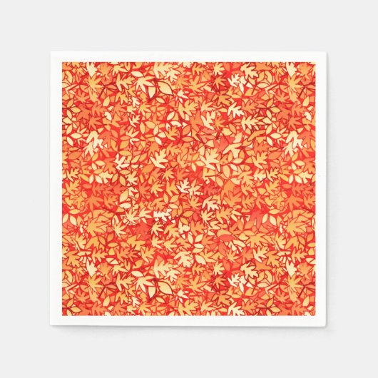 Serviette En Papier Feuilles d'automne, orange et or (Devant)