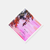 Serviette En Papier Feuilles d'automne Orange rose Mariage (Coin)