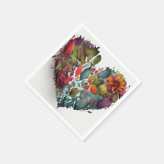 Serviette En Papier Feuilles d'automne Papier Coeur serviettes (Coin)