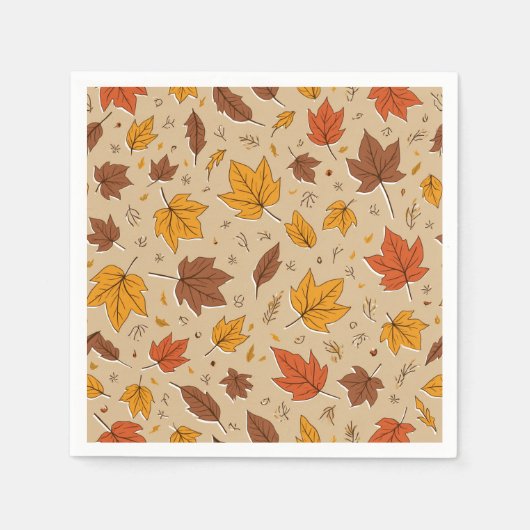 Serviette En Papier Feuilles d'automne Papier Napkin (Devant)