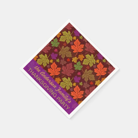 Serviette En Papier Feuilles d'automne Personnalisé Automne Fête de Th (Coin)