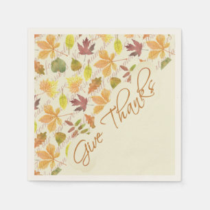 Serviette En Papier Feuilles d'automne Remerciements