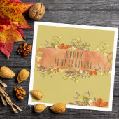 Serviette En Papier Feuilles d'automne rustiques de Bon thanksgiving p