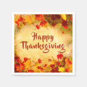 Serviette En Papier Feuilles d'automne Rustiques Vintage Thanksgiving (Devant)