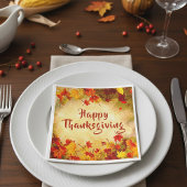 Serviette En Papier Feuilles d'automne Rustiques Vintage Thanksgiving