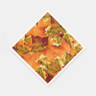 Serviette En Papier Feuilles d'automne tombées
