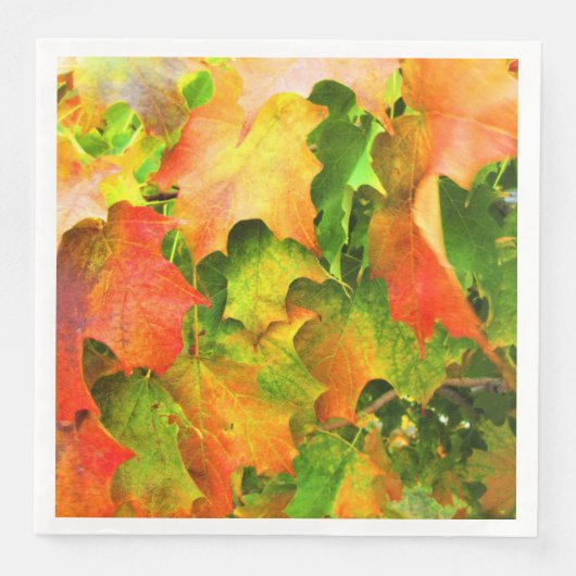Serviette En Papier Feuilles d'automne tournantes Couleurs d'automne o (Devant)