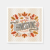 Serviette En Papier Feuilles de automne orange bon thanksgiving (Devant)