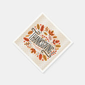 Serviette En Papier Feuilles de automne orange bon thanksgiving (Coin)