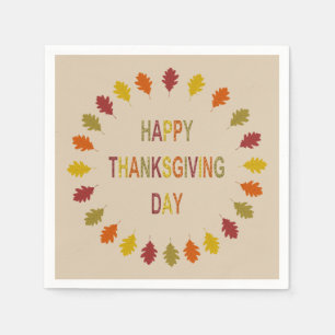 Serviette En Papier Feuilles de chêne de Thanksgiving