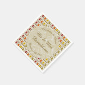Serviette En Papier Feuilles de chêne et Acorns Automne Mariage d'auto (Coin)