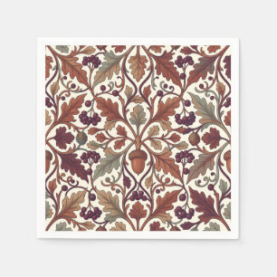 Serviette En Papier Feuilles de chêne glands baies style William Morri