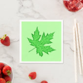 Serviette En Papier Feuilles de chêne - nuances de vert (En situation)