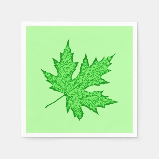 Serviette En Papier Feuilles de chêne - nuances de vert (Devant)