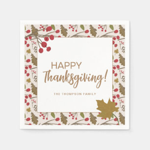 Serviette En Papier Feuilles de chute Rustique Bon thanksgiving person