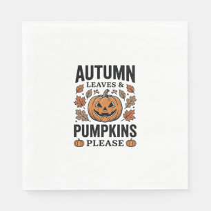 Serviette En Papier Feuilles de citrouille d'automne Citrouilles s'il