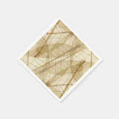 Serviette En Papier Feuilles de dentelle de crème pâle rustique (Coin)