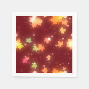 Serviette En Papier Feuilles de érable colorées automnales orange brun