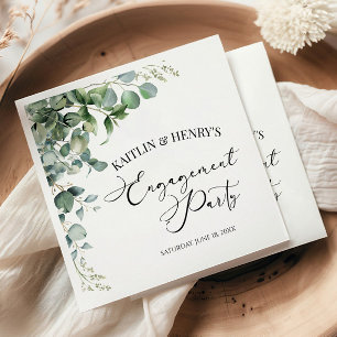 Serviette En Papier Feuilles de eucalyptus vertes Fête d'engagement bo