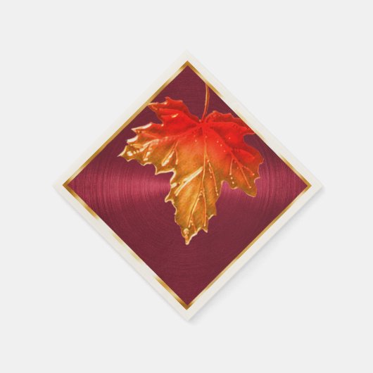 Serviette En Papier Feuilles de l'érable d'automne (Coin)