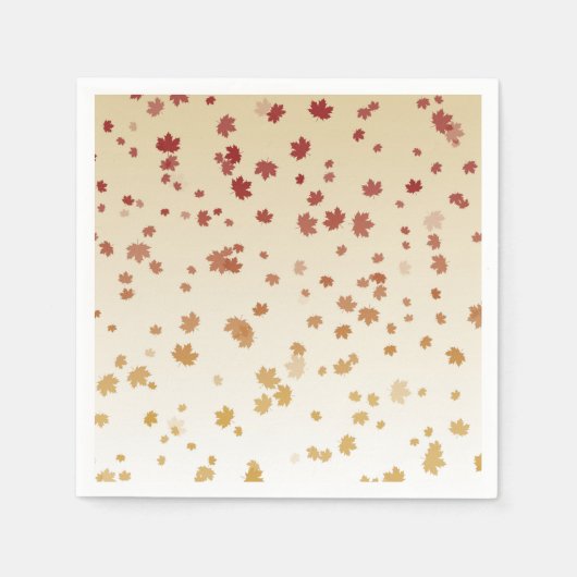 Serviette En Papier Feuilles de l'érable de Thanksgiving (Devant)