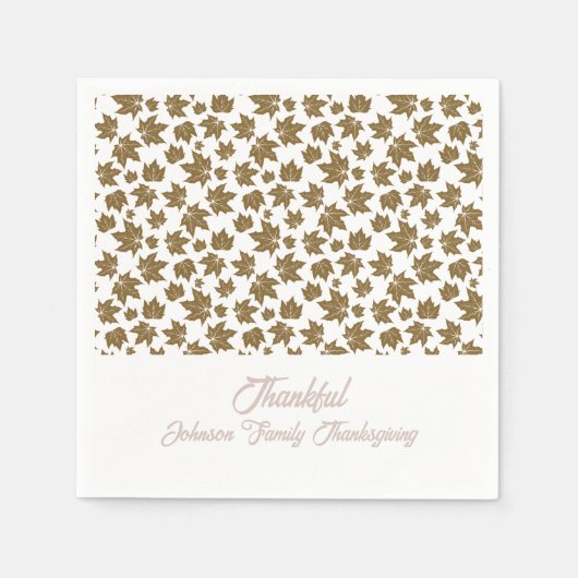 Serviette En Papier Feuilles de l'érable Thanksgiving Brunch Dîner (Devant)