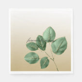 Serviette En Papier Feuilles de Mariage d'or vert (Devant)
