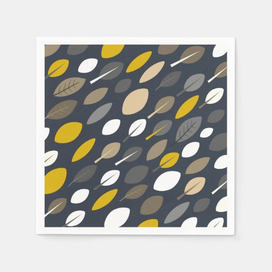 Serviette En Papier Feuilles de minuit (Devant)