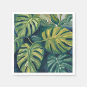 Serviette En Papier Feuilles de Monstera Aquarelle Botanique