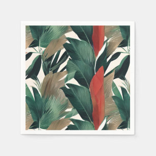 Serviette En Papier Feuilles de palme dans les tons muets