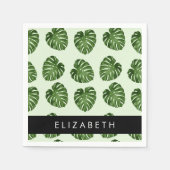 Serviette En Papier Feuilles de palme, Motif tropical, Votre nom (Devant)