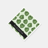Serviette En Papier Feuilles de palme, Motif tropical, Votre nom (Coin)