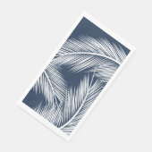 Serviette En Papier Feuilles de palmier blanc sur arrière - plan bleu  (Coin)