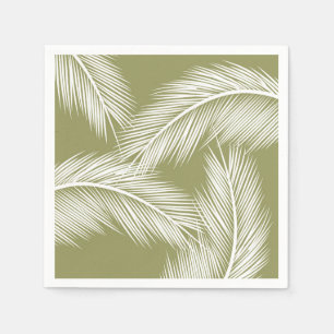 Serviette En Papier Feuilles de palmier blanc sur arrière - plan de co