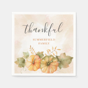 Serviette En Papier Feuilles de rouille Citrouille Famille reconnaissa
