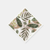 Serviette En Papier Feuilles de safari botanique élégant (Coin)