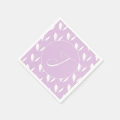 Serviette En Papier Feuilles de silhouette blanche initiale personnali (Coin)