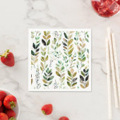 Serviette En Papier Feuilles de tons de terre pastel (En situation)